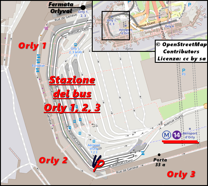 Aeroporto di Orly - Stazione dei bus Orly 1, 2, 3 e dintorni