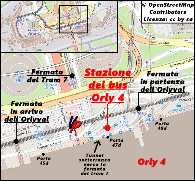 Aeroporto di Orly - Stazione dei bus Orly 4 e dintorni